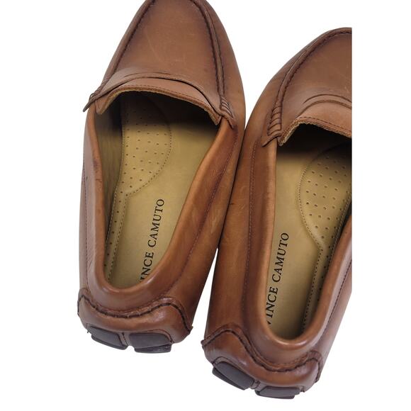 Vince Camuto Esmail Mens 10.5M Brown Leather Penny Driving Loafers - Picture 10 of 11